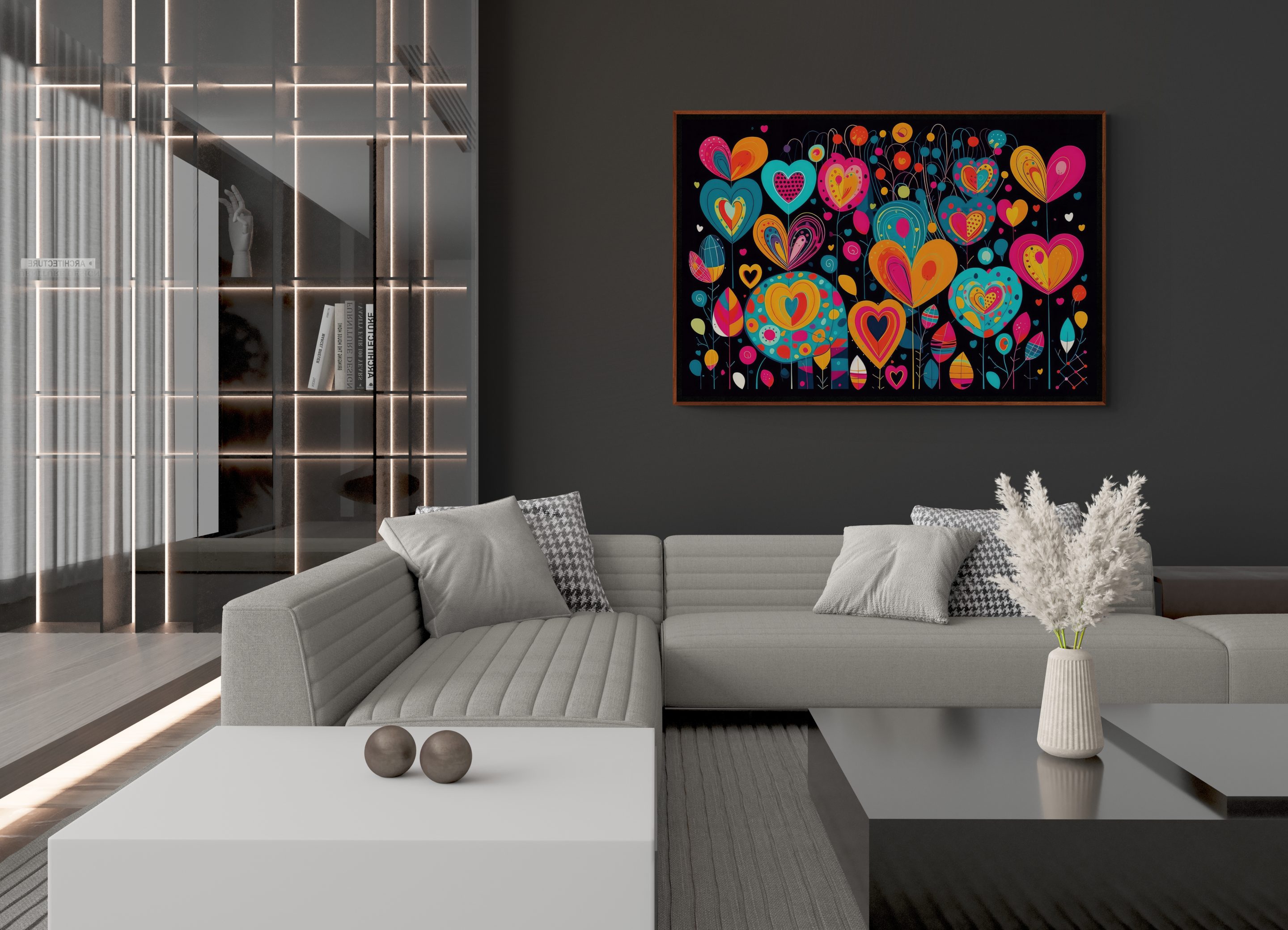 Colours & Hearts Signature Doodle Series Living Room Mockup