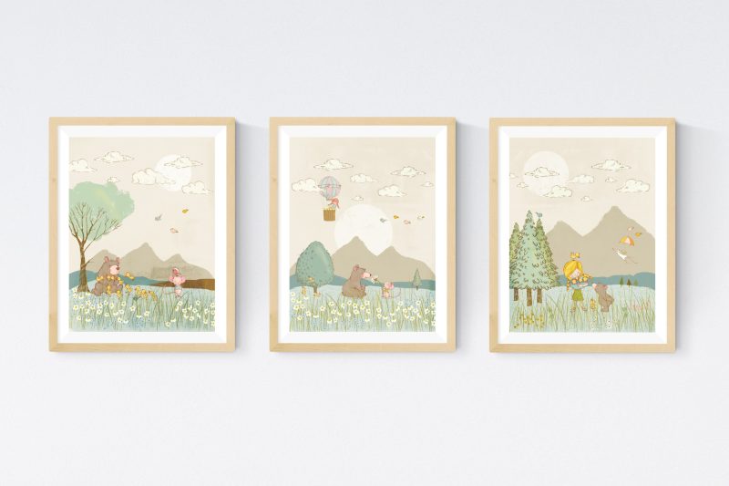 Mountains and Meadows Nursery Artwork Set