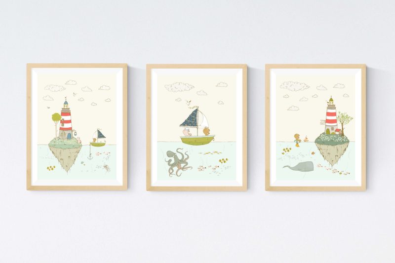 Nautical Nursery Printable Art with Bears