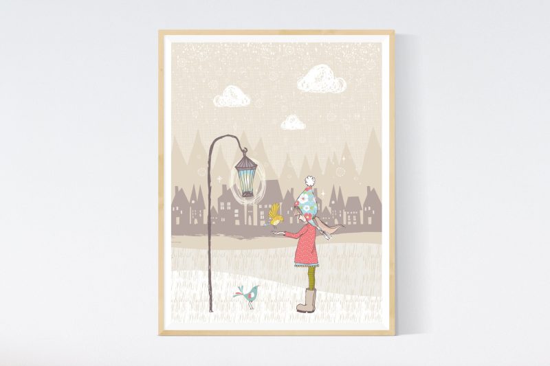 Winter Girl - Nursery printable illustration
